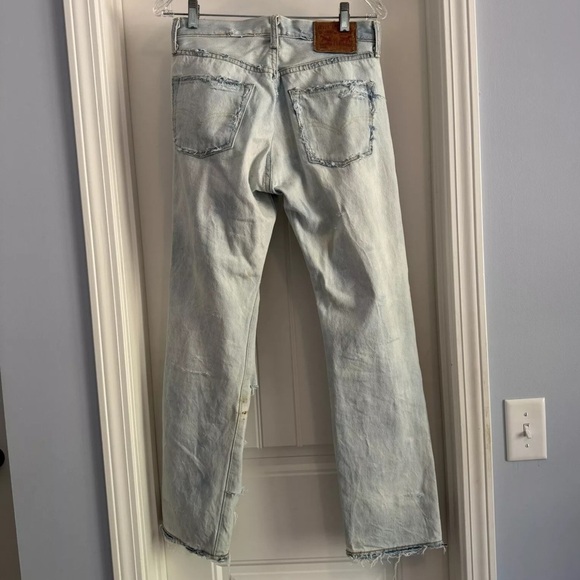 Levi’s 501 White Oak Cone 30 Light Wash Jeans Distressed Destroyed Y2K Retro 90s - Picture 3 of 10